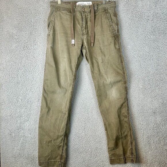Vintage Aeropostale Pants Mens 33x32 Beige Cargo Paratrooper Drawstring Y2K - Picture 1 of 7